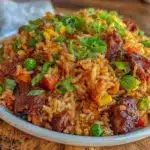 easy savory chicken fried rice - featured image
