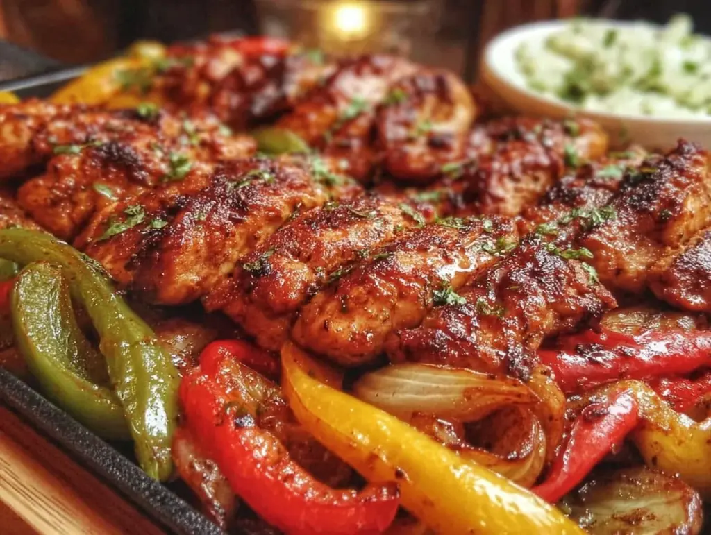 easy sheet pan chicken fajitas - featured image