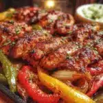 easy sheet pan chicken fajitas - featured image