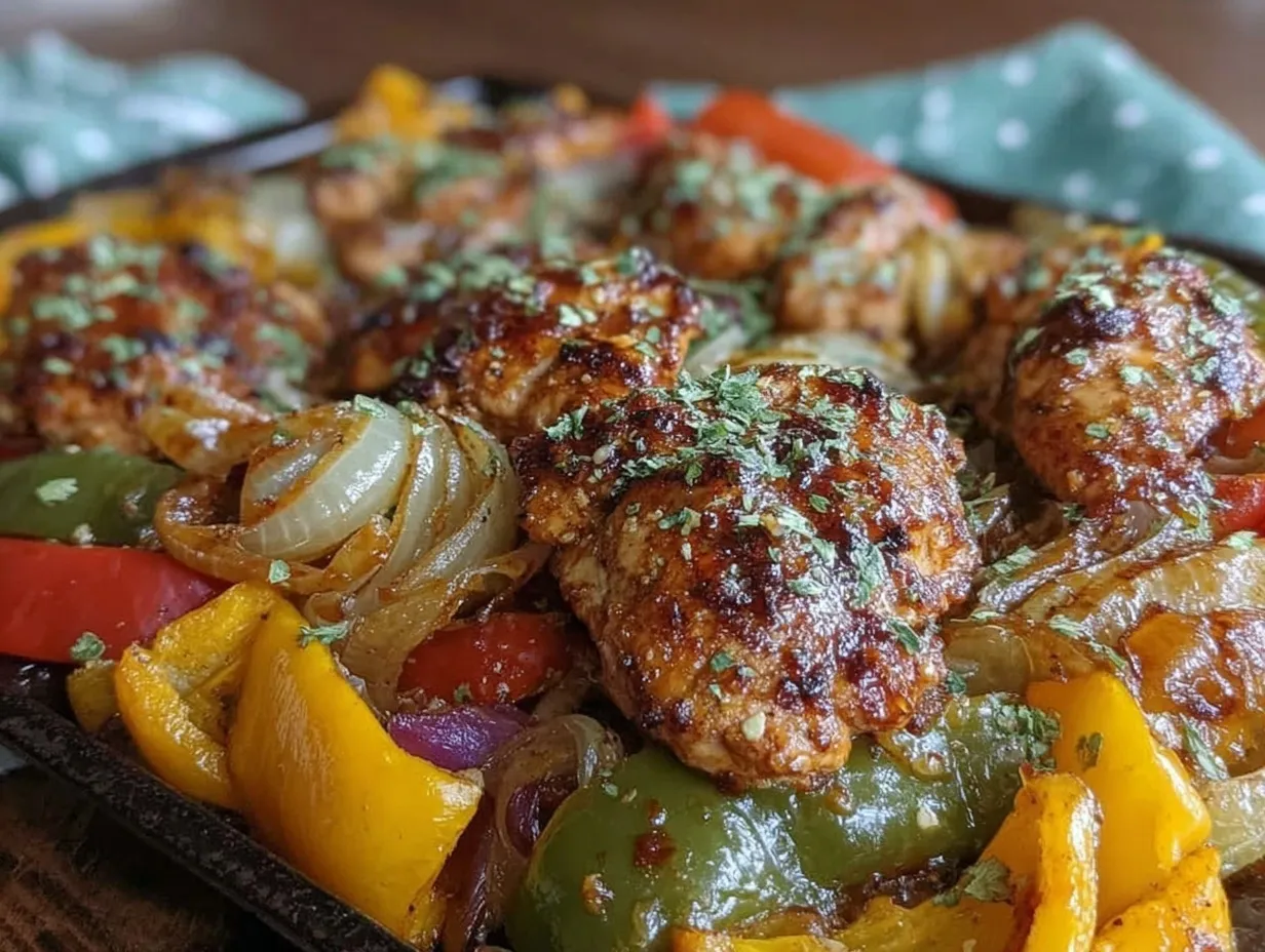 easy sheet pan chicken fajitas preparation steps