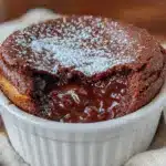 fluffy chocolate soufflé with molten center - featured image