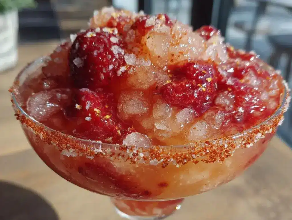 frozen strawberry lime margarita - featured image