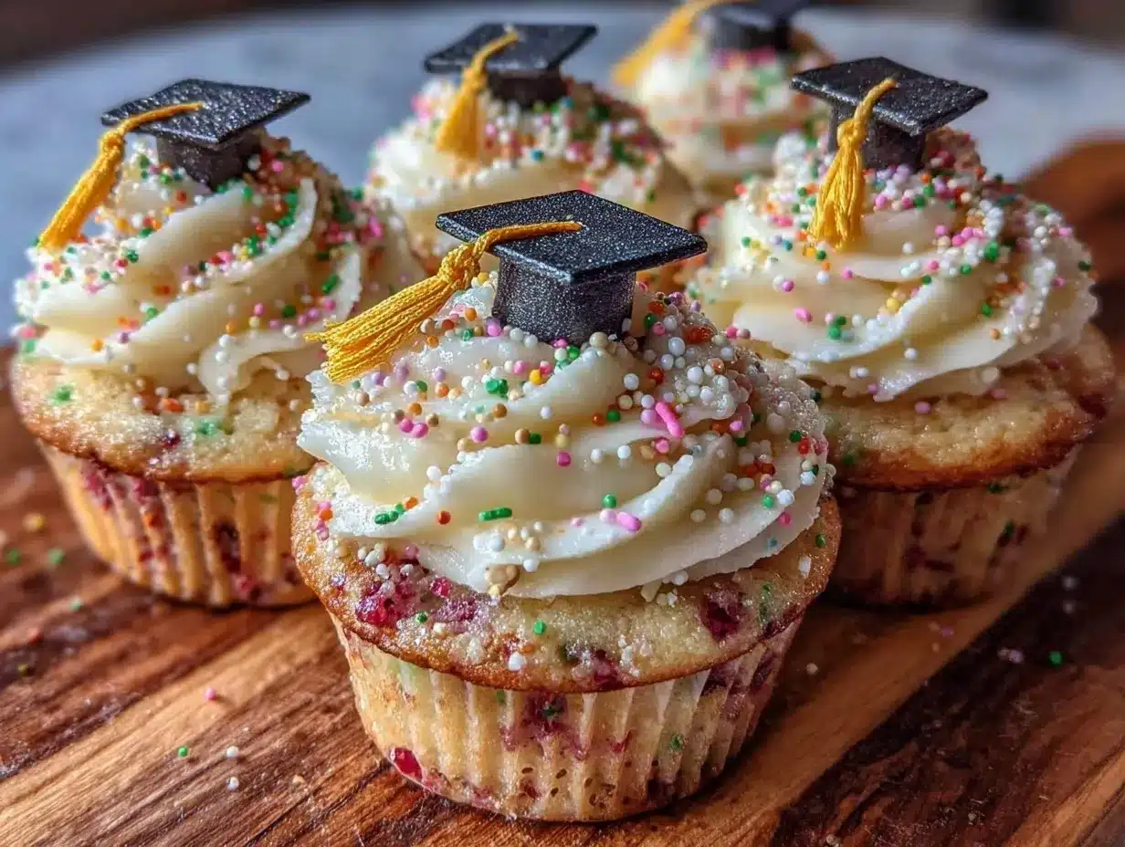 funfetti graduation cap cupcakes preparation steps