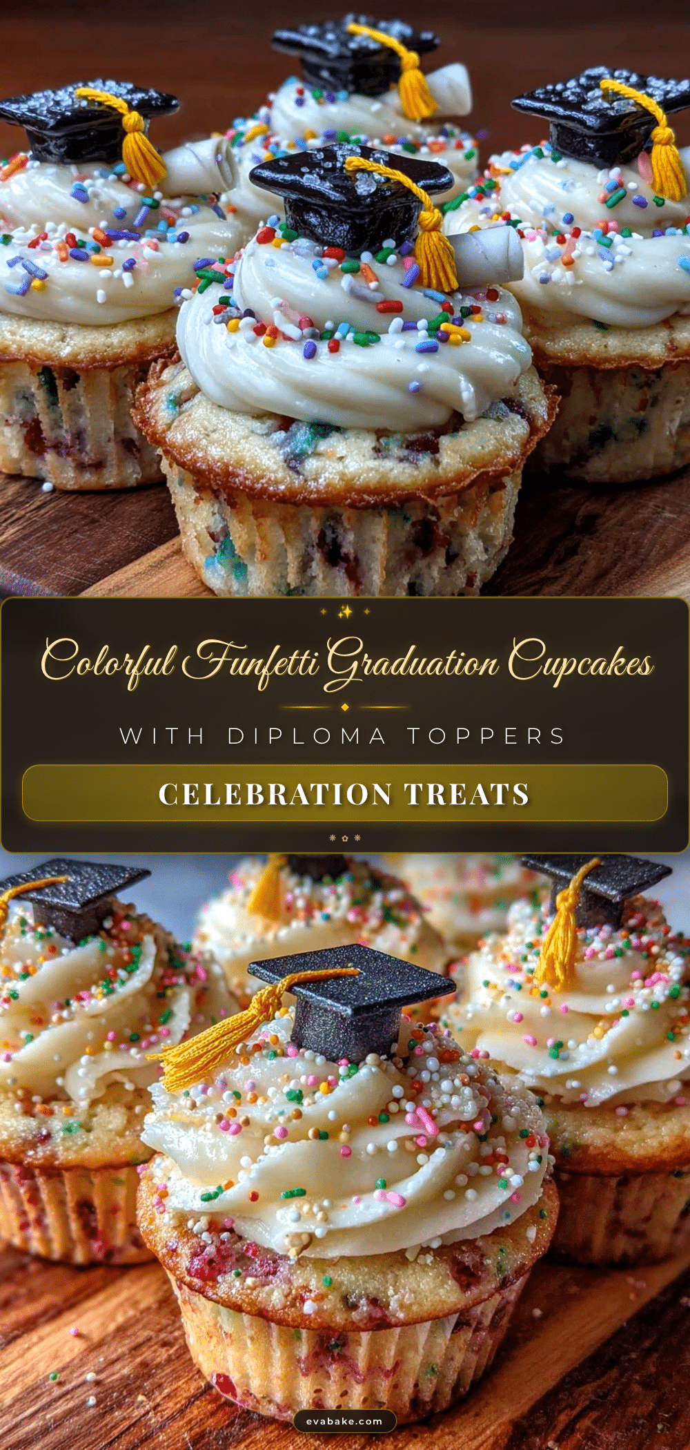 funfetti graduation cap cupcakes recipe