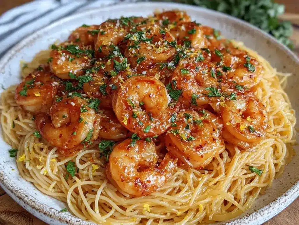 garlic butter shrimp scampi - featured image