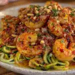 garlic shrimp zoodles - featured image