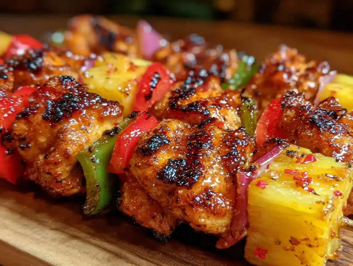 grilled pineapple chicken kabobs preparation steps