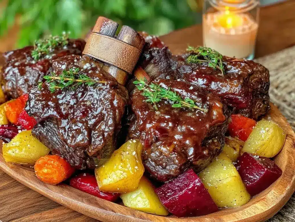 guinness braised lamb shanks - featured image