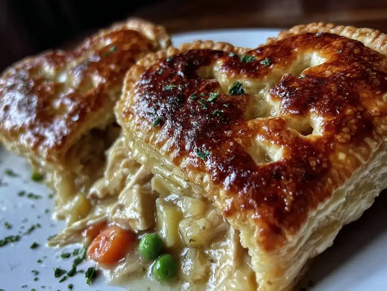 heart-shaped chicken pot pie preparation steps