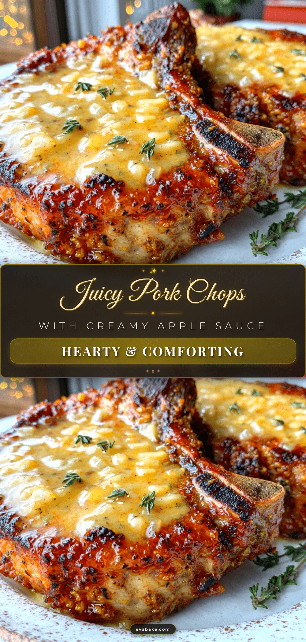 hearty pork chops with creamy apple sauce recipe
