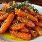 honey lemon glazed roasted baby carrots - featured image