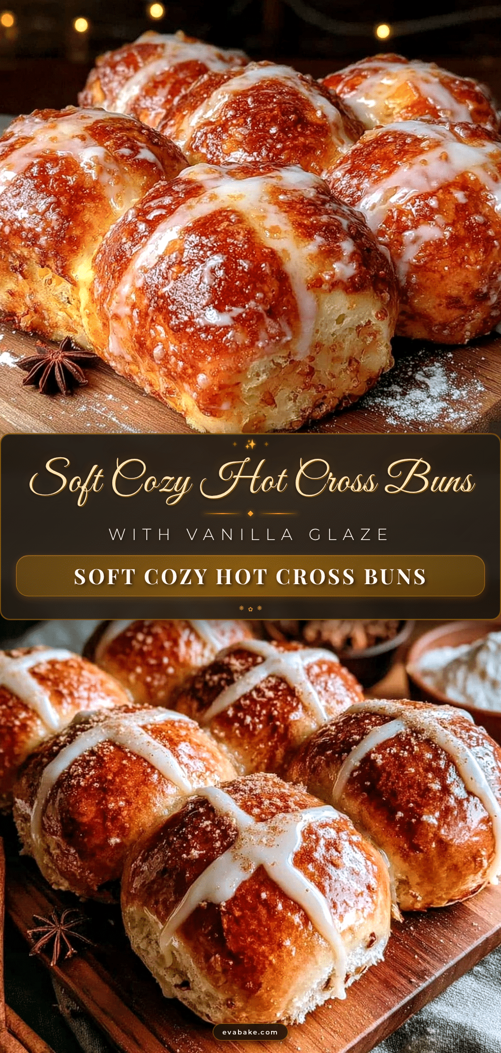 hot cross buns with vanilla glaze recipe
