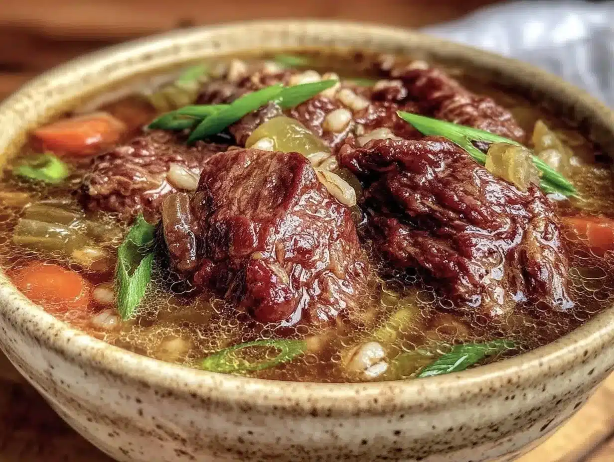 Instant Pot Beef and Barley Soup preparation steps