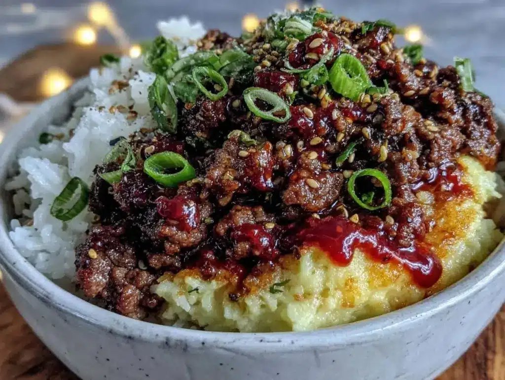Korean ground beef rice bowl - featured image