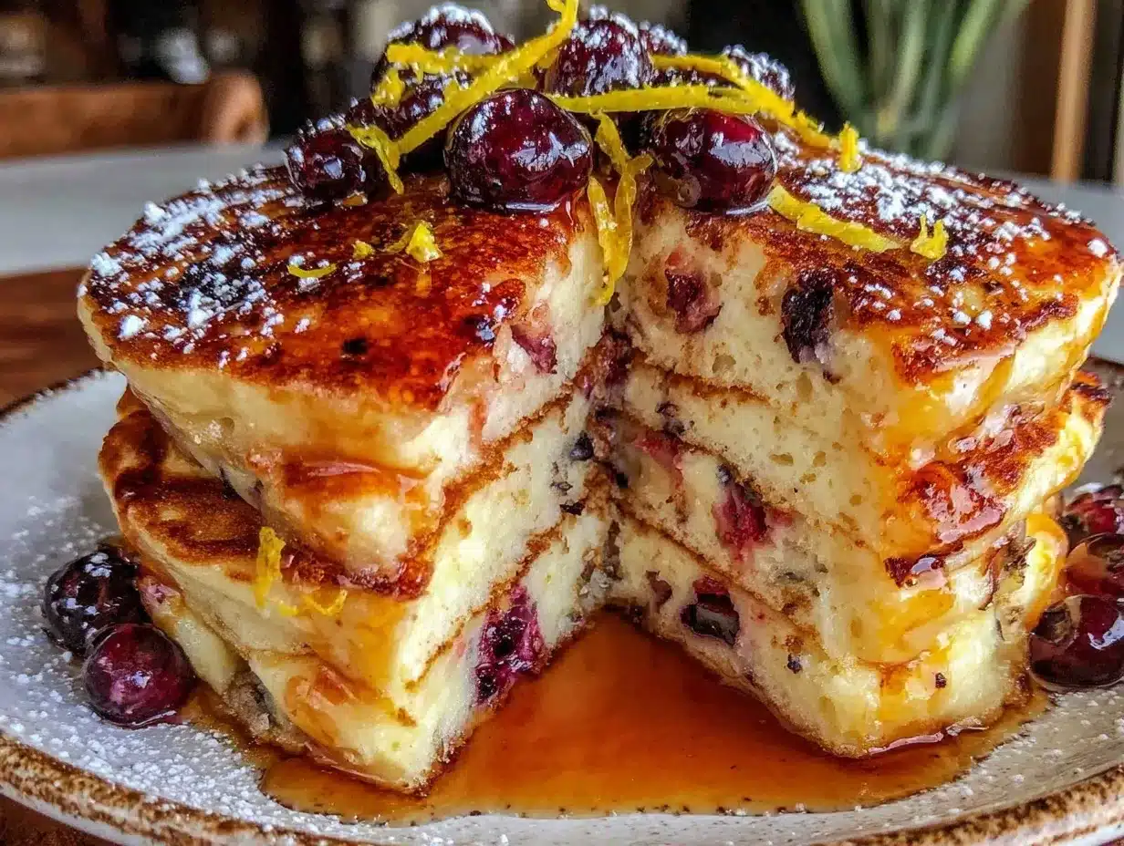 lemon blueberry ricotta pancakes preparation steps