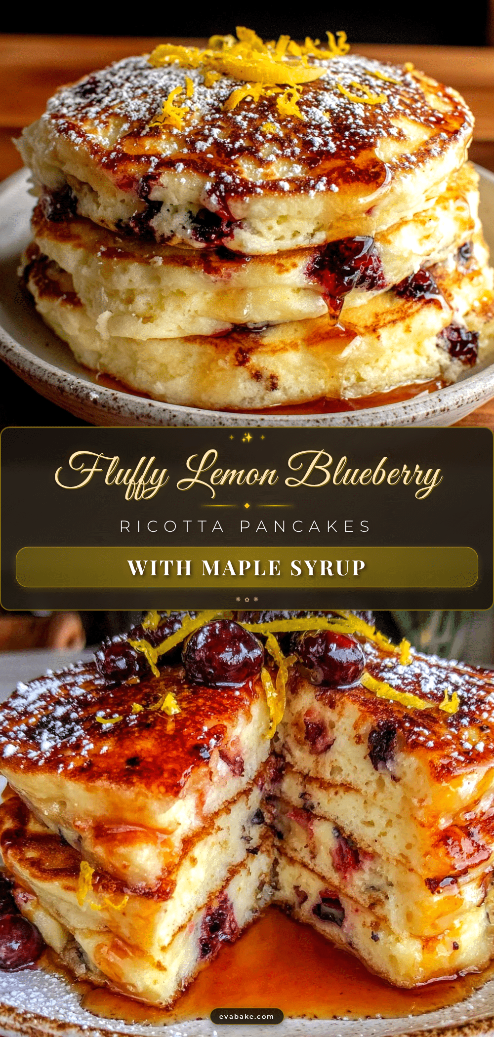 lemon blueberry ricotta pancakes recipe