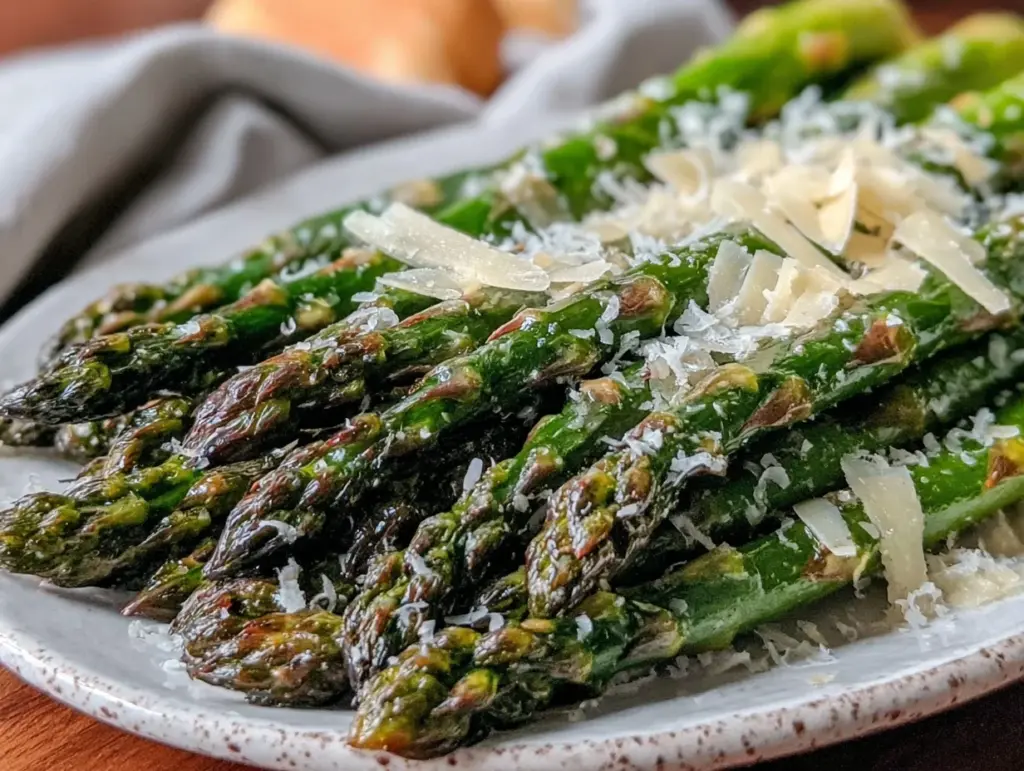 lemony buttered asparagus with parmesan - featured image