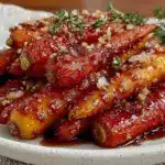 maple glazed roasted rainbow baby carrots - featured image