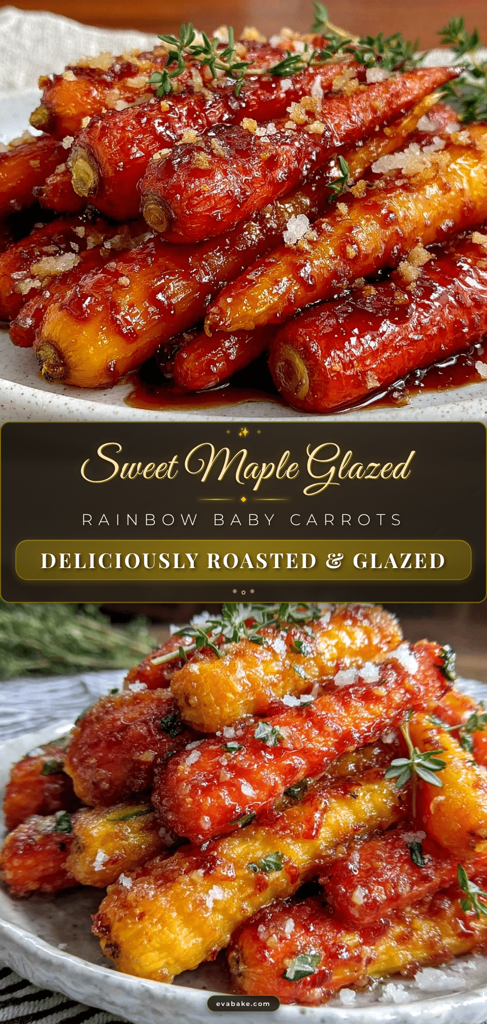maple glazed roasted rainbow baby carrots recipe