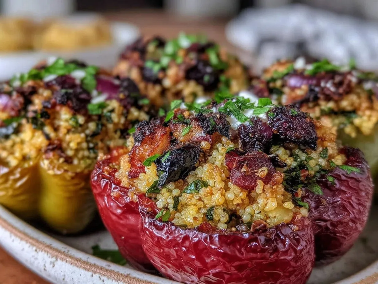 Mediterranean stuffed bell peppers preparation steps