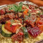 moroccan style couscous with slow-cooked lamb - featured image