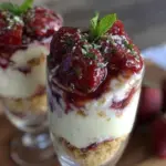 no bake strawberry cheesecake parfaits - featured image