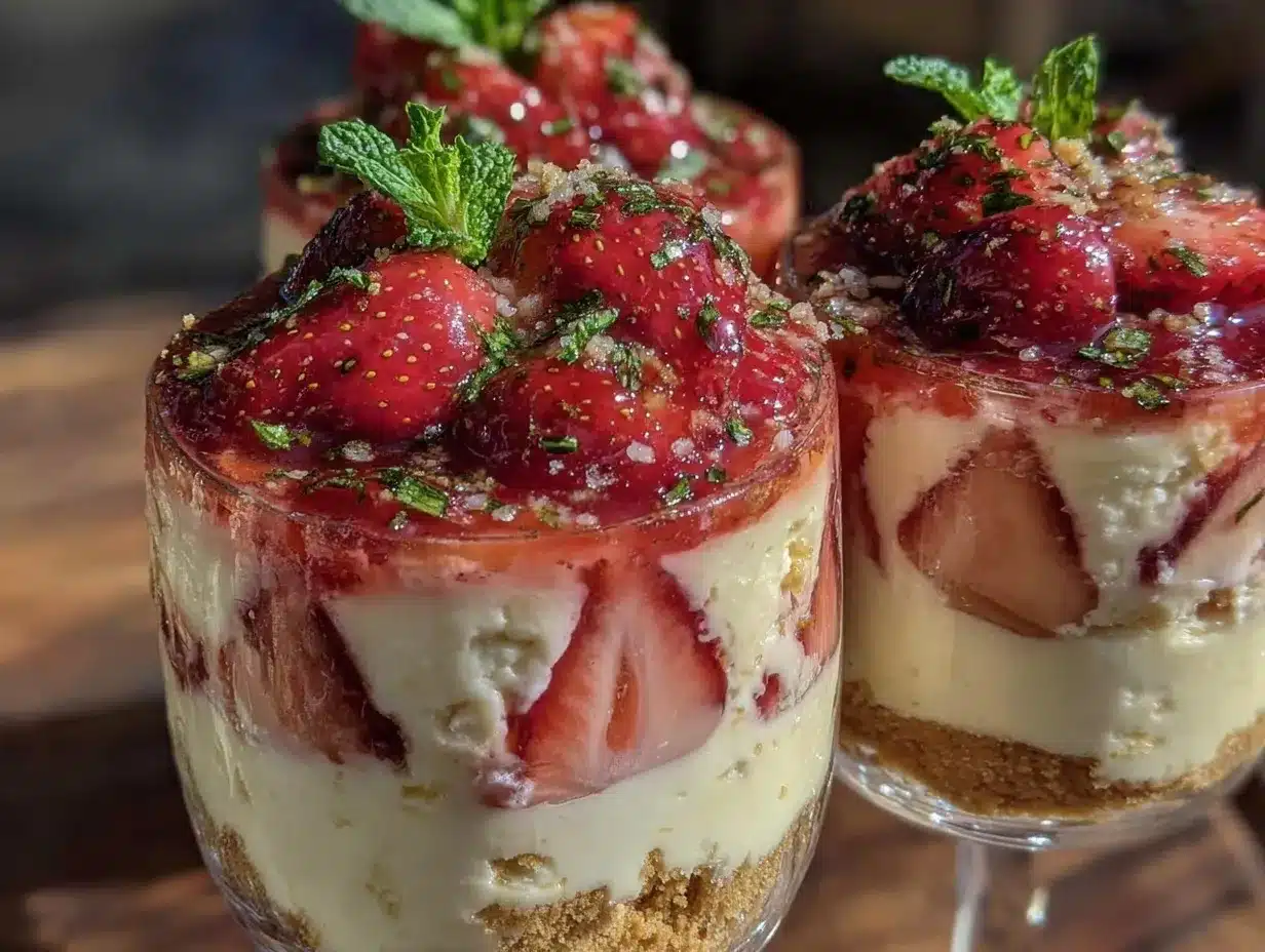 no bake strawberry cheesecake parfaits preparation steps