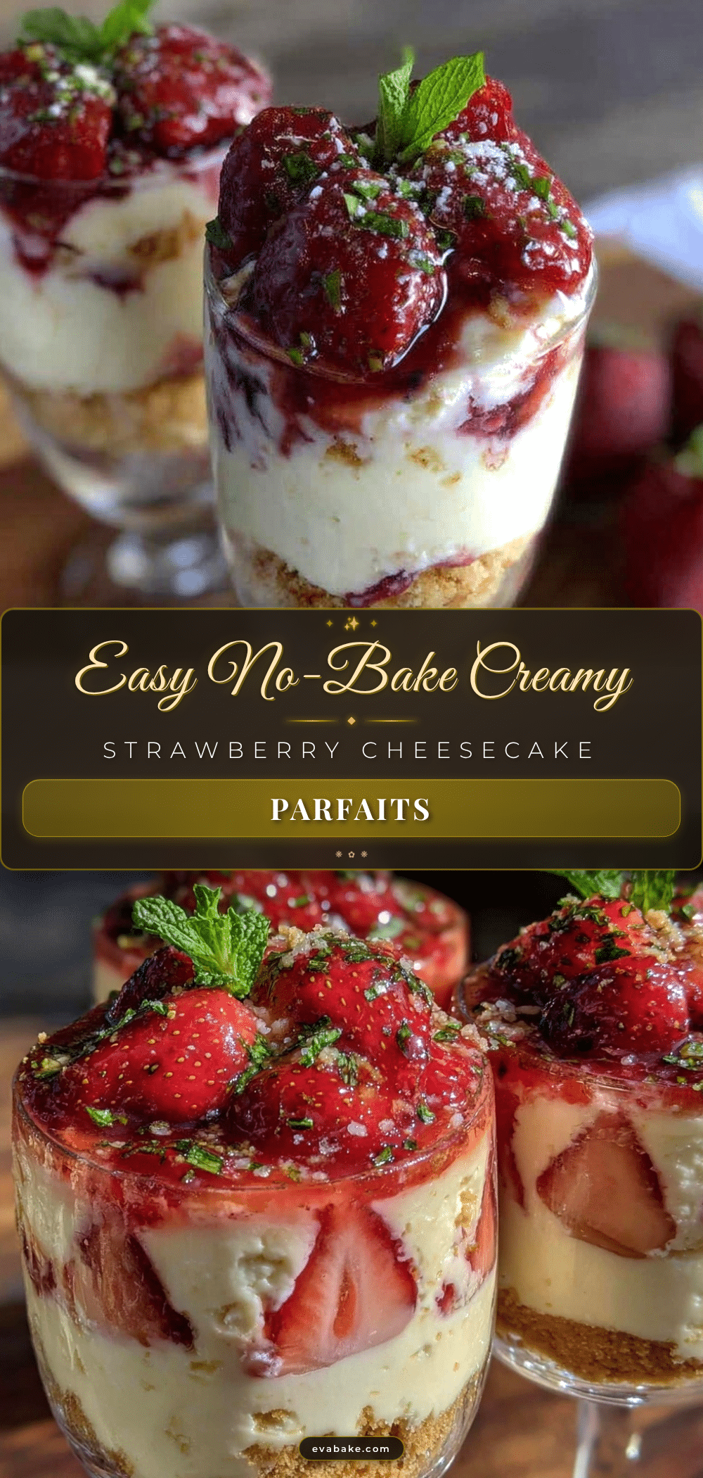 no bake strawberry cheesecake parfaits recipe