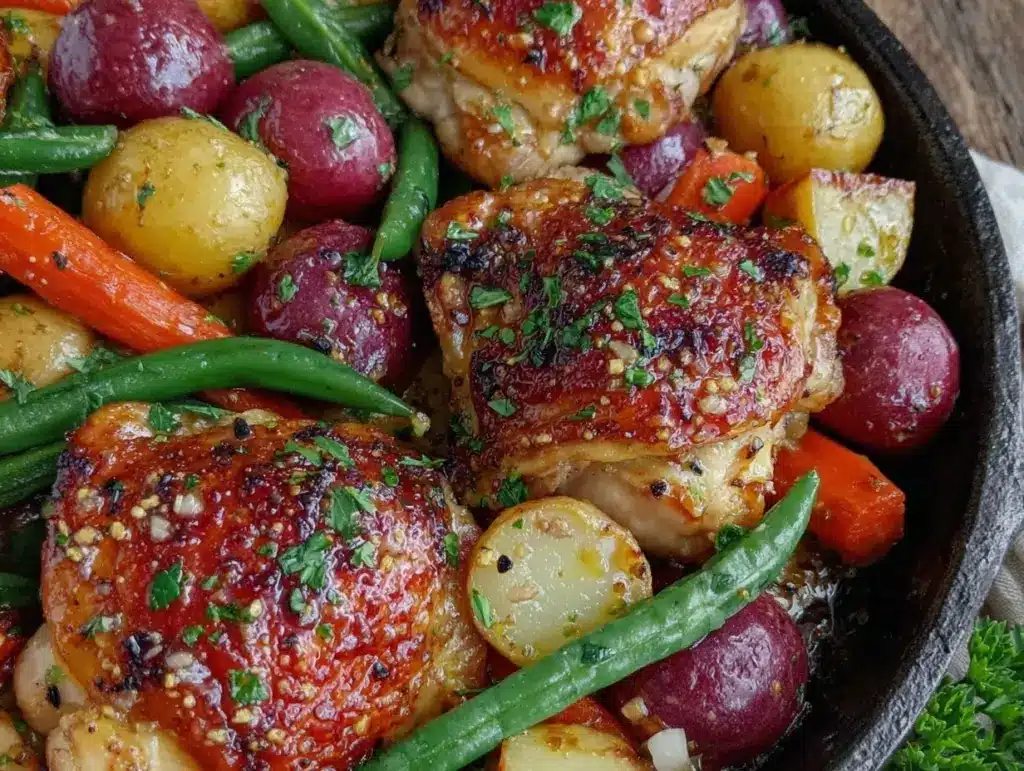 one-pan honey mustard chicken - featured image