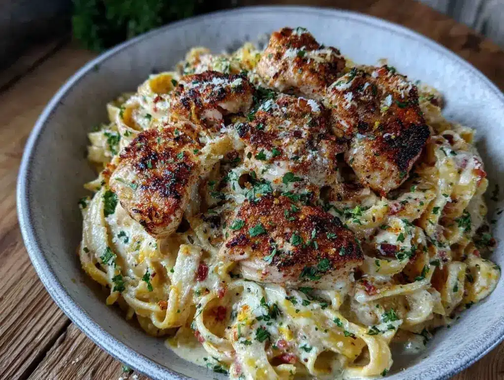 one-pot Cajun chicken Alfredo pasta - featured image