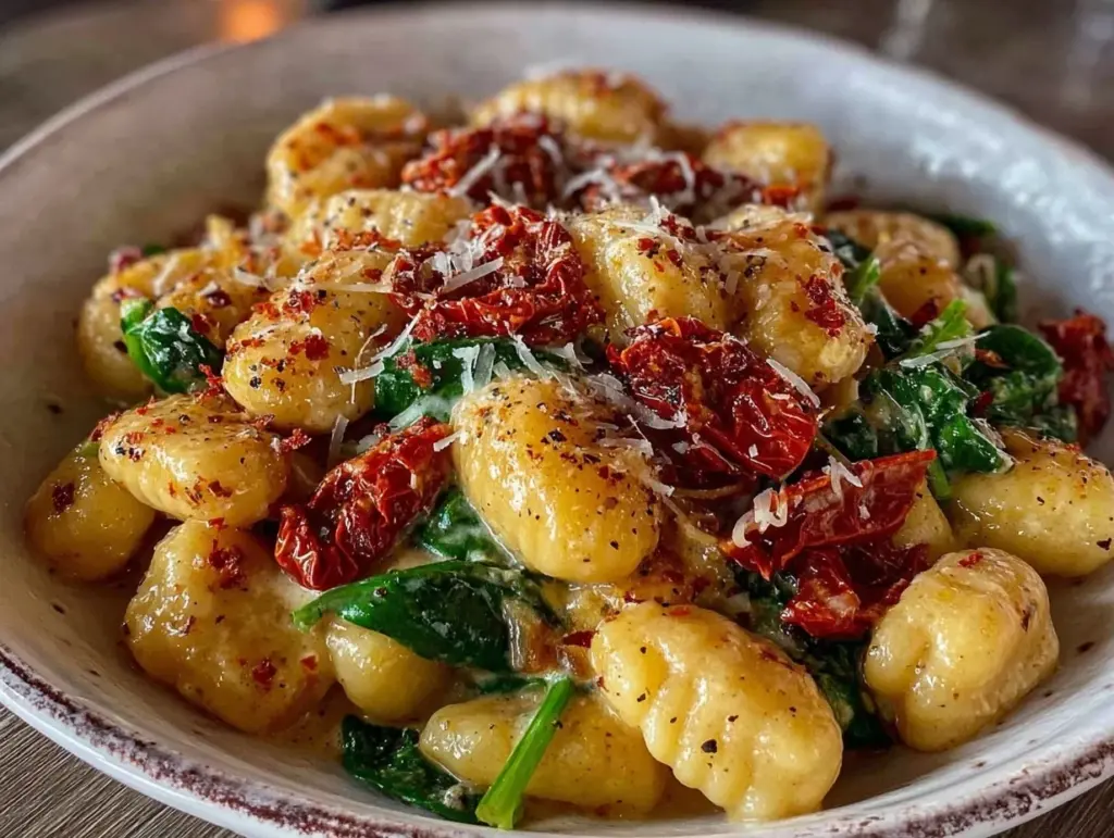 one pot creamy tuscan gnocchi - featured image