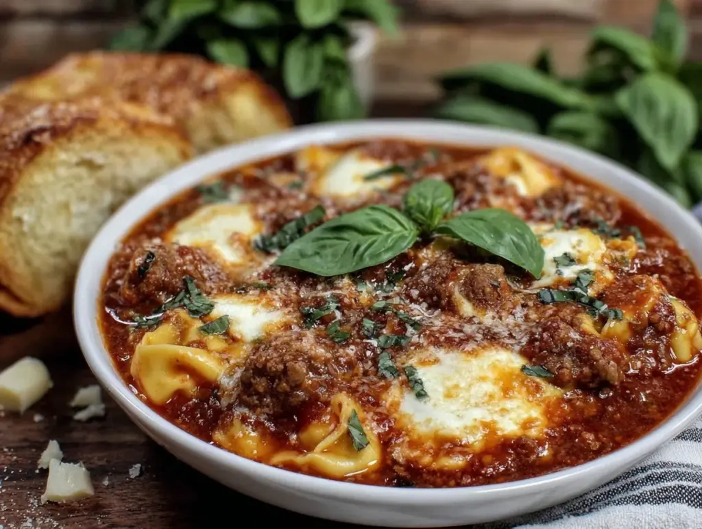one-pot italian sausage lasagna soup - featured image