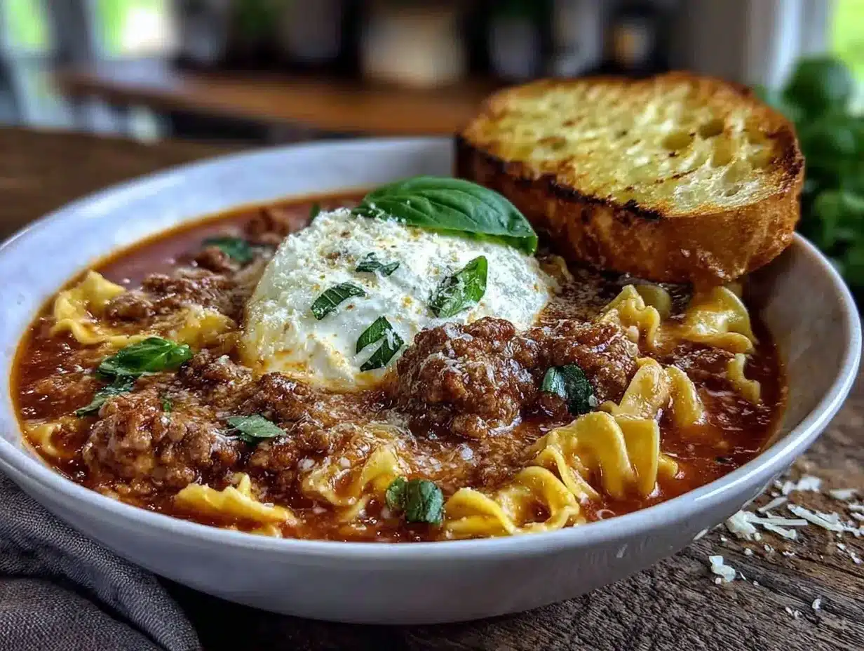 one-pot italian sausage lasagna soup preparation steps