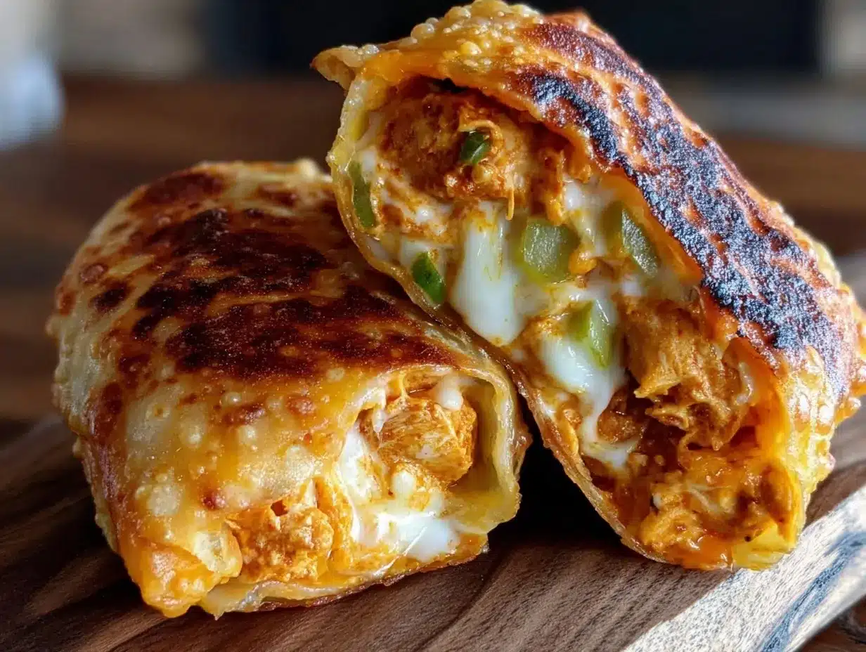 oven-baked buffalo chicken egg rolls preparation steps