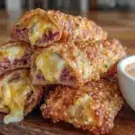 oven-baked reuben egg rolls - featured image