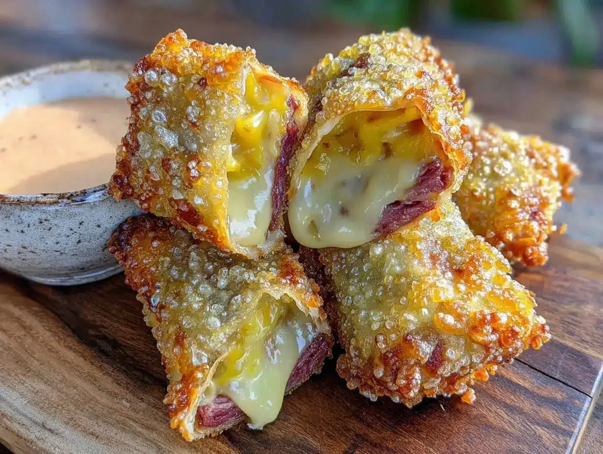 oven-baked reuben egg rolls preparation steps