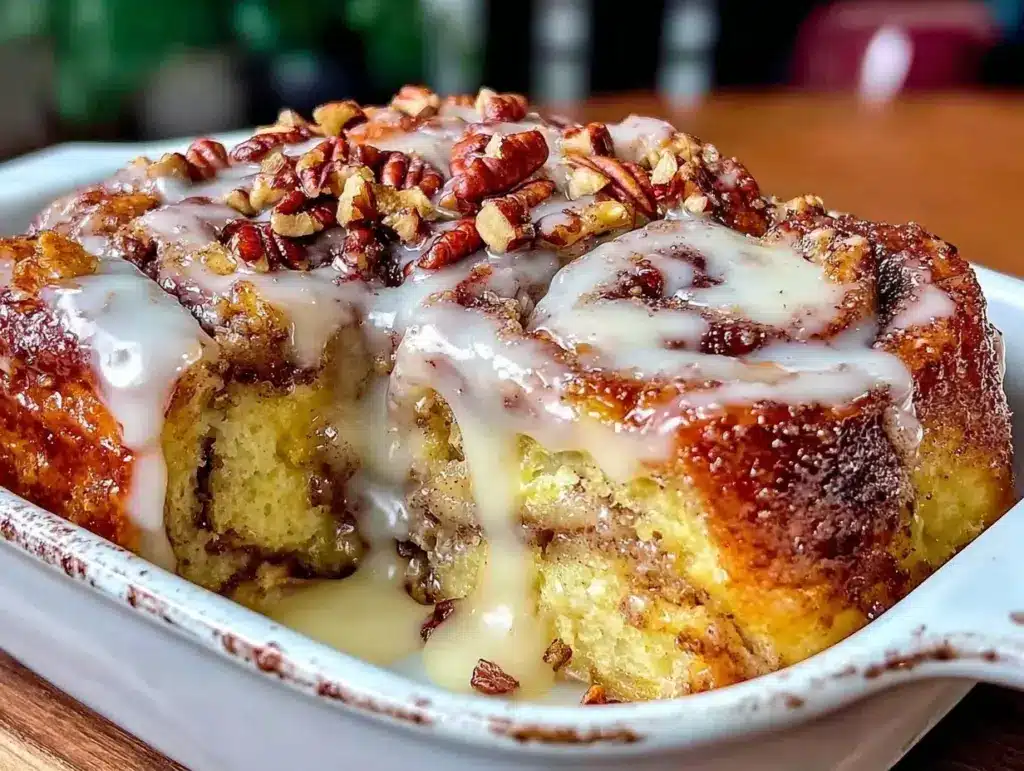 overnight cinnamon roll french toast casserole - featured image