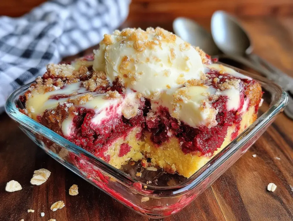 overnight red velvet baked oats - featured image