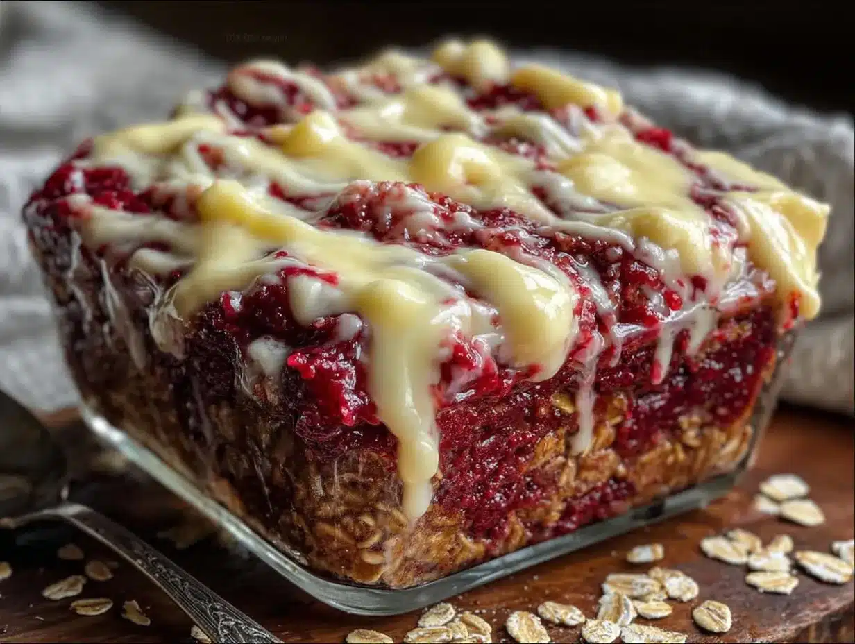 overnight red velvet baked oats preparation steps