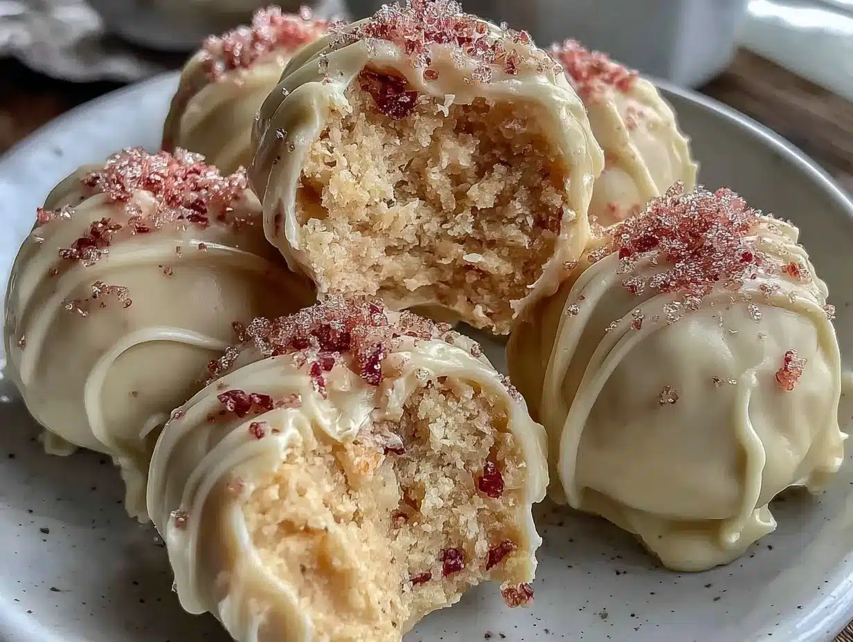 pink champagne truffles preparation steps