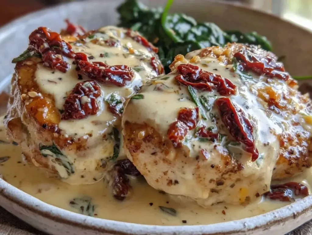 pressure cooker tuscan garlic chicken - featured image