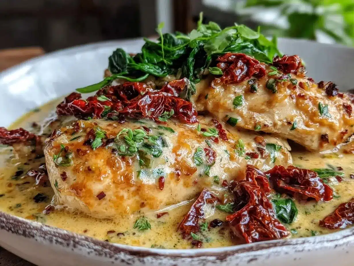 pressure cooker tuscan garlic chicken preparation steps