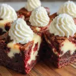red velvet cheesecake swirl brownies - featured image