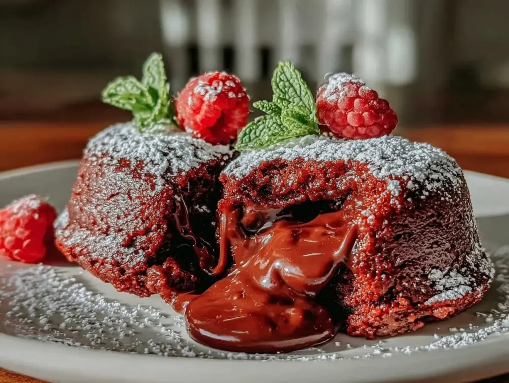 red velvet lava cakes for two - featured image
