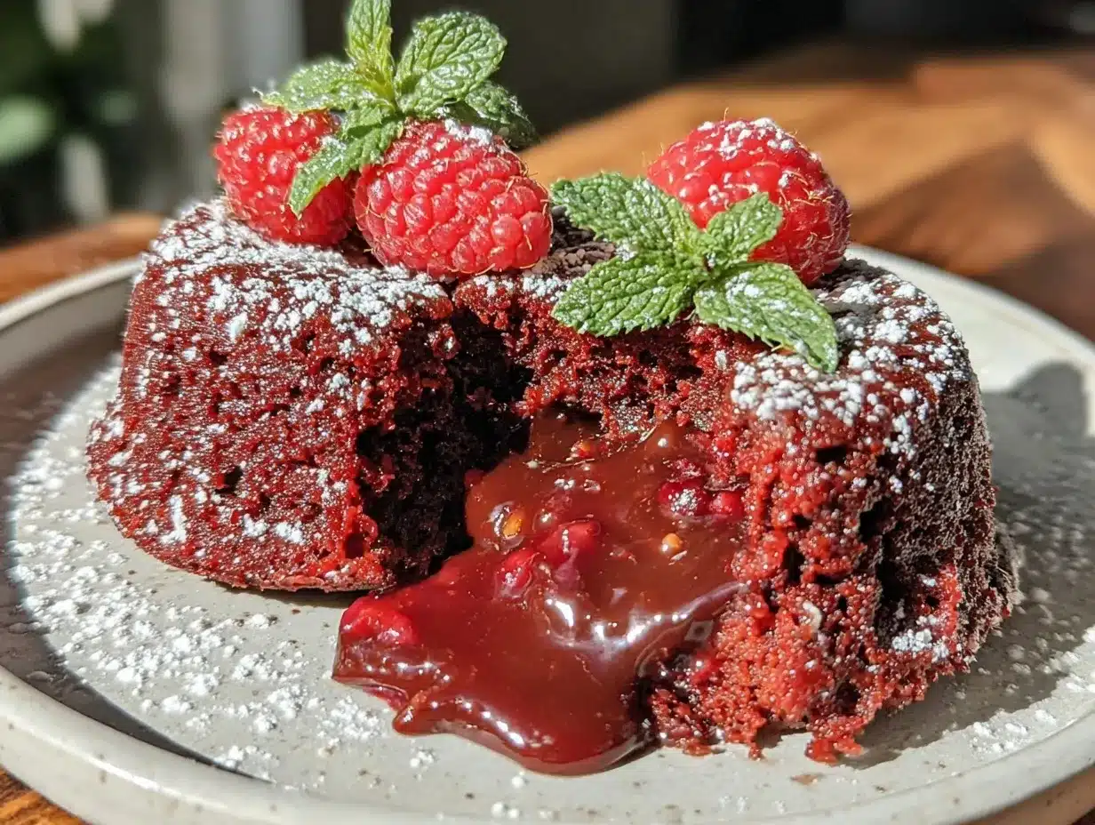 red velvet lava cakes for two preparation steps