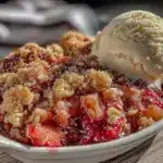rhubarb strawberry crisp - featured image
