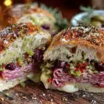 savory muffuletta sandwich - featured image