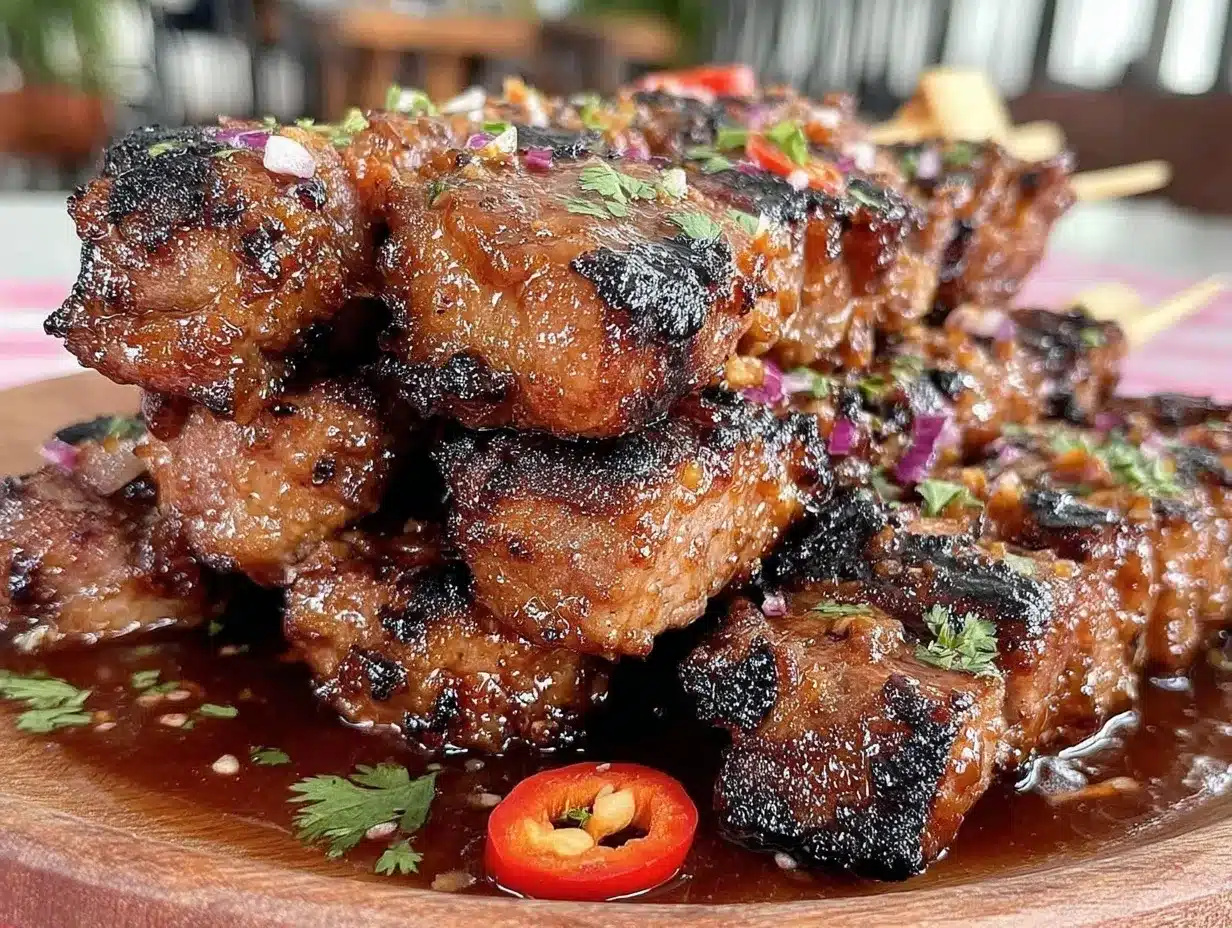 savory pork bbq skewers preparation steps