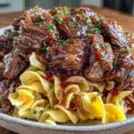 slow cooker beef and noodles - featured image