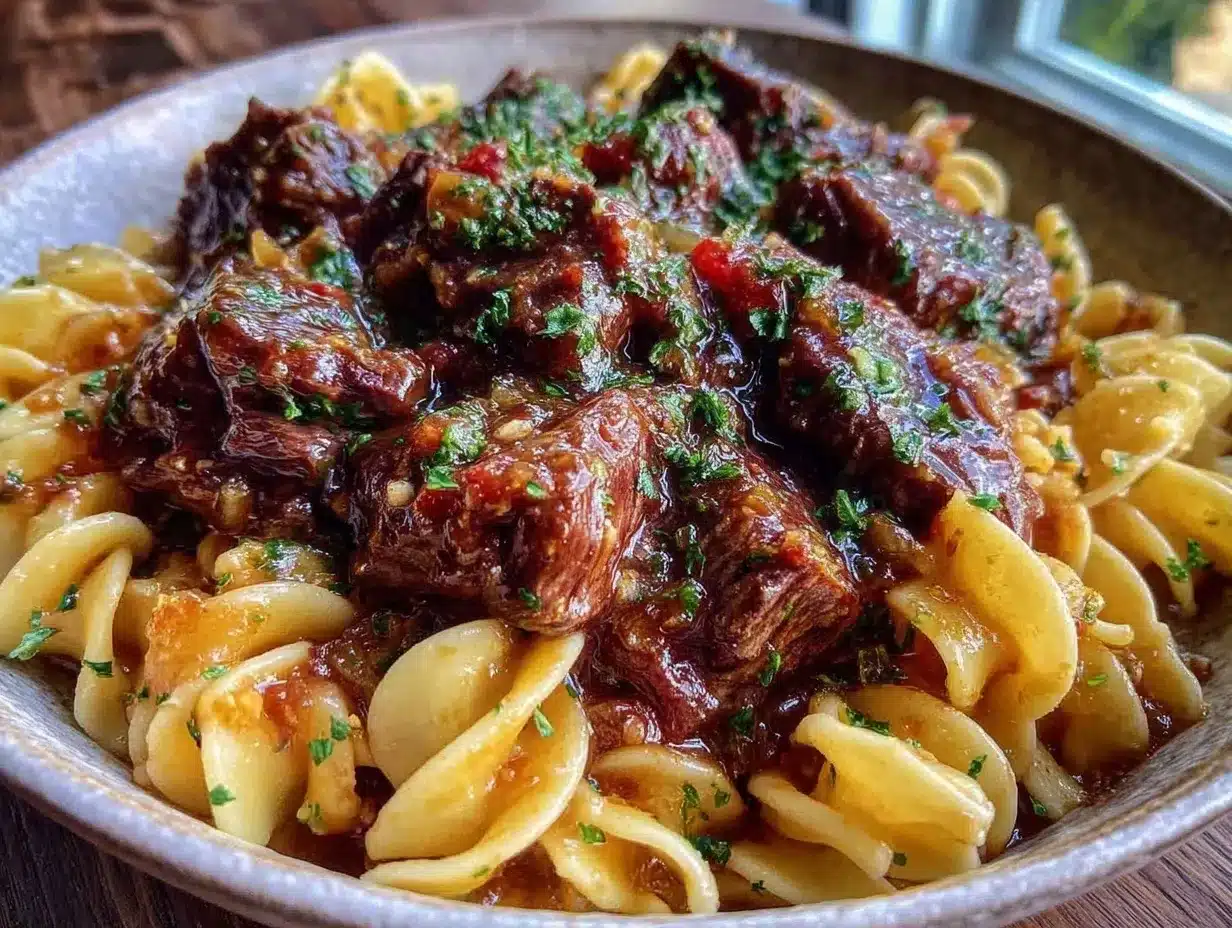 slow cooker beef and noodles preparation steps